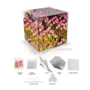 Lámpara Armable Infinita de Cuadrado Tulipanes Rosado