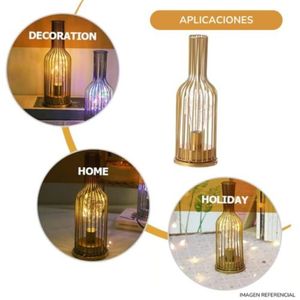 Lampara de Mesa Decorativa Dorado Botella