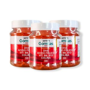 Gomitas con DHA Acido FolicoVit. B6. B12 Colina Sottcor 3 Pomos