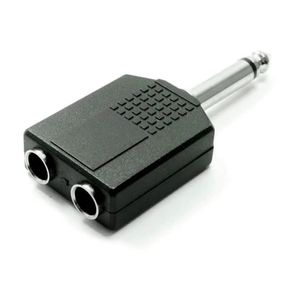 Adaptador de 6.5mm (Mono) a dos 6.5mm stereo para audifonos