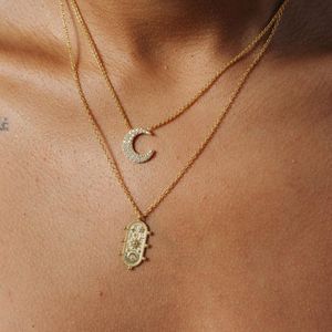 Collar Luna Bañado en Oro 24K