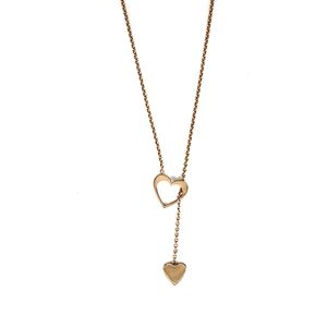 Collar de Corazón Colgante Bañado en Oro Rojo