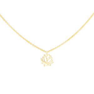 Collar Flor de Loto Bañado en Oro 24K