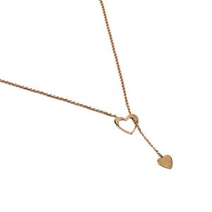 Collar de Corazón Colgante Bañado en Oro Rojo