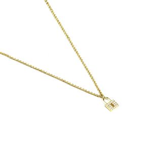Collar Candado Bañado en Oro 24K