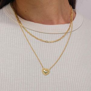 Collar Bubble Heart Bañado en Oro 24K