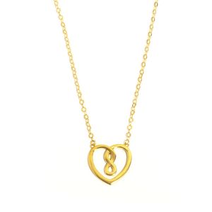 Collar de Corazon con Infinito Bañado en Oro 24K
