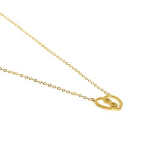 Collar de Corazon con Infinito Bañado en Oro 24K