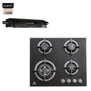 Combo Indurama Cocina EGI-604VDNEG y Campana CEI-602NE