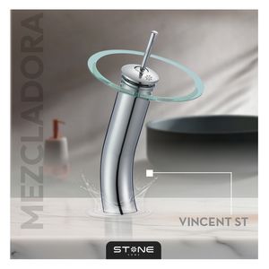 Combo Bowl Piccolo + Vincent St-01 + Desagüe Pop Up Grande S/Rebose P/Bowl Cromado Cola 18cm