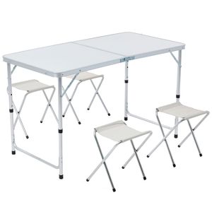Mesa Plegable VIVA HOME Blanca C/Bancos