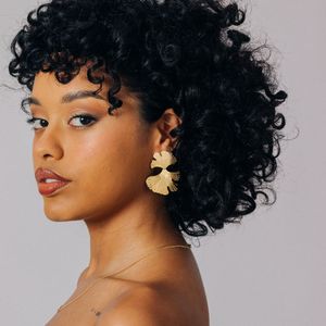 Maxi Aretes Anthuria Bañado en Oro 24K