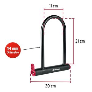 Candado bicicleta moto cadena candado tipo U Hermex-49620