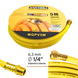 Manguera para compresor de aire 5m  1/4"