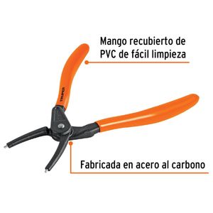 Pinza punta recta 7 para cerrar anillos mango de PVC