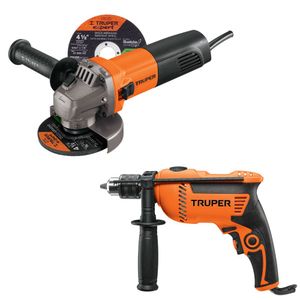 Combo Taladro percutor 1/2" 600w, amoladora esmeril 4 1/2" 800w