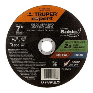 Disco de corte metálico 7" x 1.5 mm, truper Expert