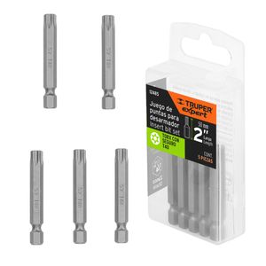 puntas torx 5 unidades  2",  con estuche Truper Expert