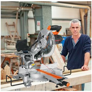 Sierra ingleteadora telescópica 1800W corte madera y aluminio 2 1/2 HP