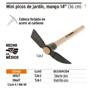 Pico para jardín mango de madera 14 Truper