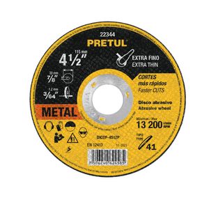 Disco de corte metálico 14-1/2" x 1.2 mm corte fino, pretul