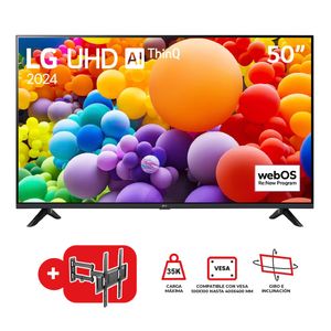 Televisor LG 50" LED Smart TV UHD 4K con ThinQ AI 50UT7300PSA + Rack Movil MTEX-3255