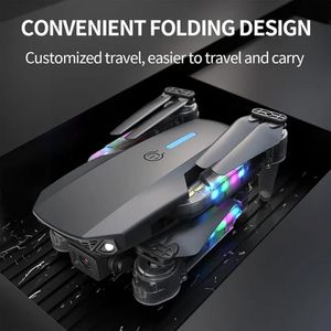 Mini Dron Profesional E99Max Dual Camara Con Luces Led De Colores