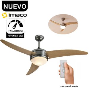Ventilador de Techo Imaco CF5260AC con Iluminacion, control 52"