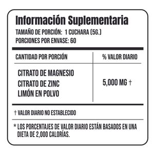 Citrato de Magnesio  Zendlab 300 gr con Zinc