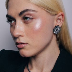 Maxi Aretes Margarita de Plata 925