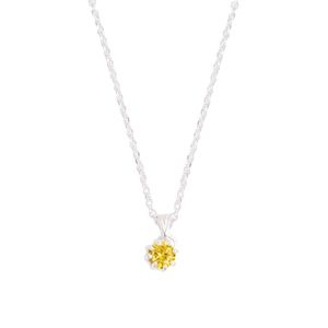 Collar con Circón Amarillo de Plata 925
