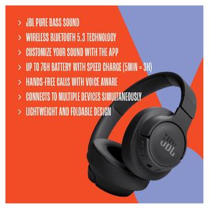 Auriculares Inalambricos JBL Tune 720BT Negro