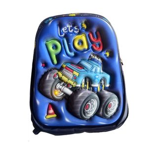 Set Mochila Lonchera Cartuchera Luces Ruedas Eva 3D Car