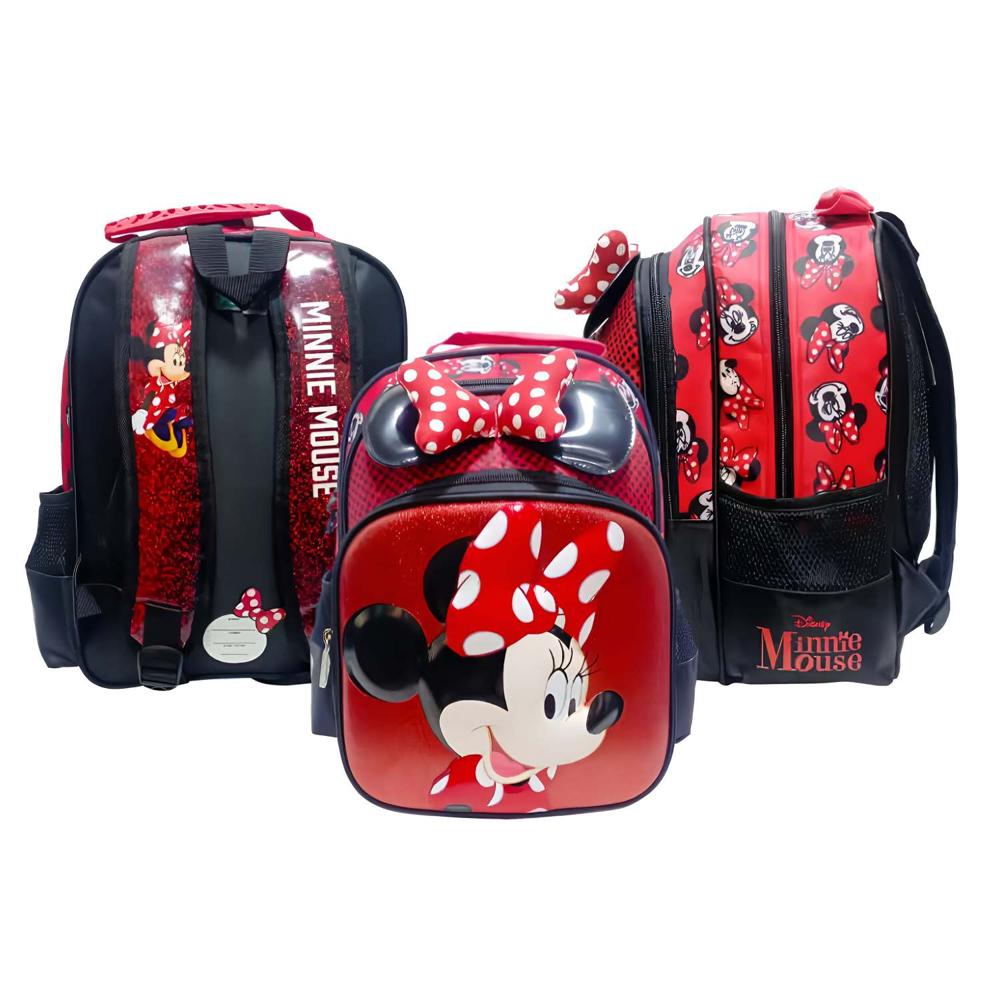 Set de Mochila con Ruedas Lonchera y Cartuchera Minnie A4 - Real Plaza