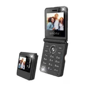 UNONU UF1 Teléfono Básico FLIP 2G con Doble Pantalla