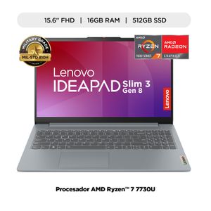 Laptop Lenovo NB IP Slim 3 15ABR8 R7-7730U 15.6" 16GB RAM 512GB SSD W11  Arctic Grey