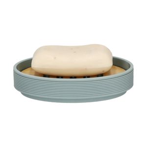 Jabonera de Plástico y Bambú Ø10x3,5 cm