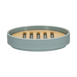 Jabonera de Plástico y Bambú Ø10x3,5 cm