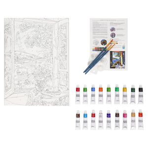 Set Bastidor con Diseño y Pinturas Acrílicas