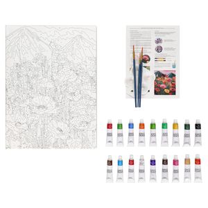 Set Bastidor con Diseño y Pinturas Acrílicas
