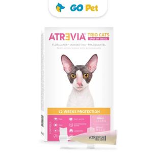 Atrevia Trio Cats Small 1.2 a 2.8 Kg x 1 Pipeta - Antipulgas y Antiparasitario para Gatos