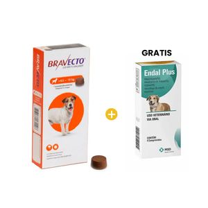Bravecto Antipulgas para Perro Masticable 4.5 a 10 Kg y GRATIS Endal Antiparasitario x4 Und
