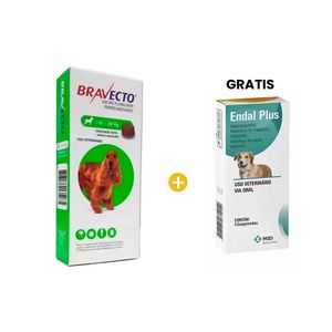 Bravecto Antipulgas para Perro Masticable 10 a 20 Kg y GRATIS Endal Antiparasitario x4 Und