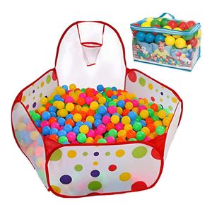 Piscina de pelotas con Aro 100 Pelotas Multicolor Rojo