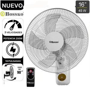 Ventilador de Pared Bossko Con Control Remoto BK-8450PD