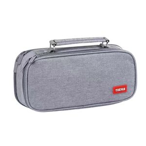 Cartuchera Neceser Genérico Dos Compartimientos y Asa Gris