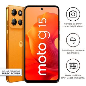 Celular Motorola G15 6.72" 4GB RAM 256GB Naranja