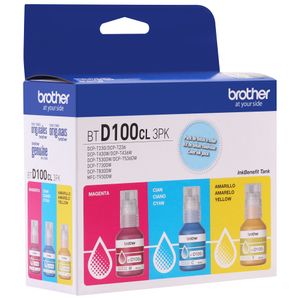 Tinta de Botella BROTHER BTD100CL3PK Multicolor