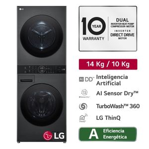 Centro de Lavado LG WK14BS6R.APBGLGP 10/14 Kg Negro Plateado