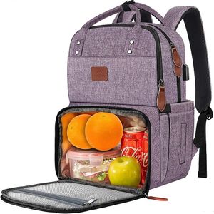 Mochila Térmica MATEIN Clásico Lonchera Portalaptop 15.6  Estudios Viajes Trabajo Morado